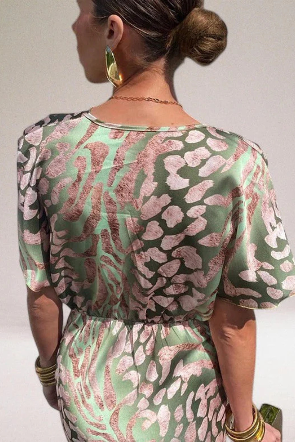 Women Twisted V Neck Summer Maxi Dress
