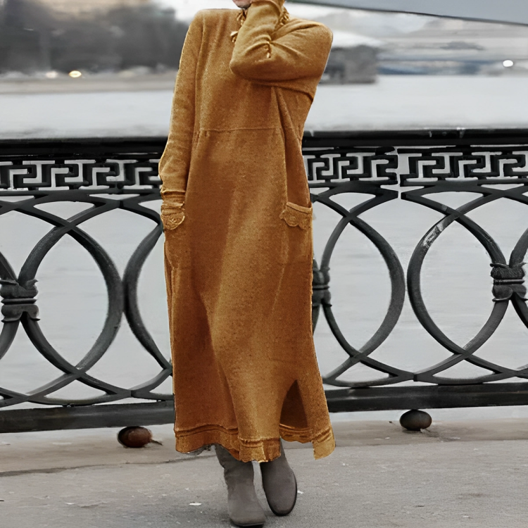 Women's Tummy Control Winter Dress – Flattering Fit, Comfortable Midi Dress