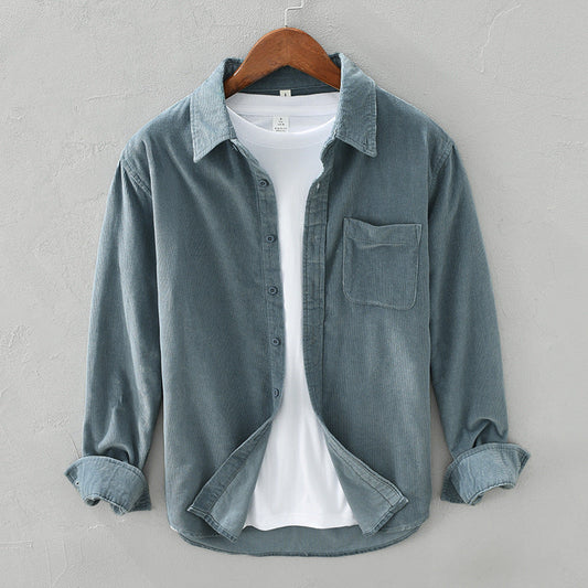 Men's Overshirt - Long Sleeve with Button Fastening