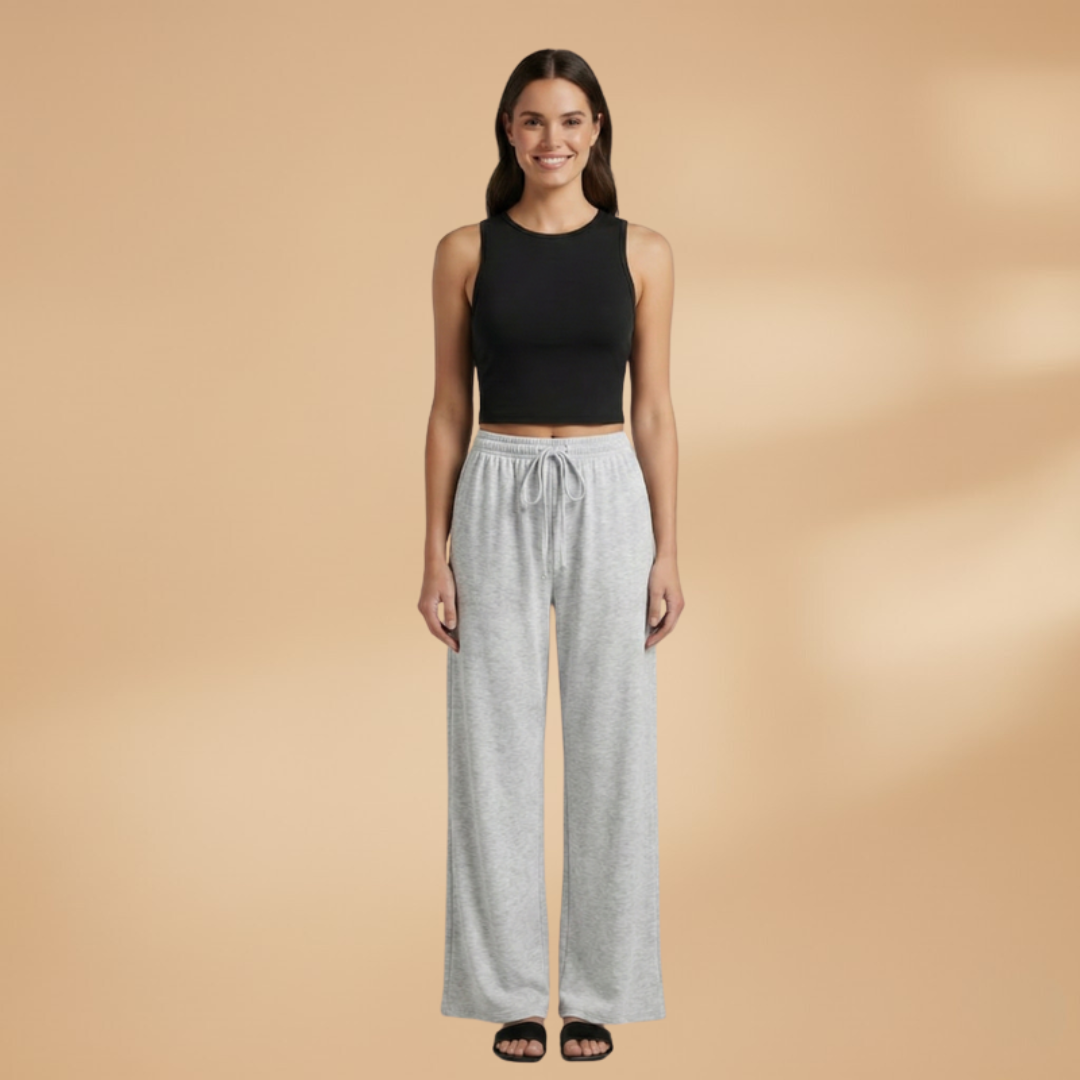 Women’s Set with Cropped Top and Wide Leg Trousers