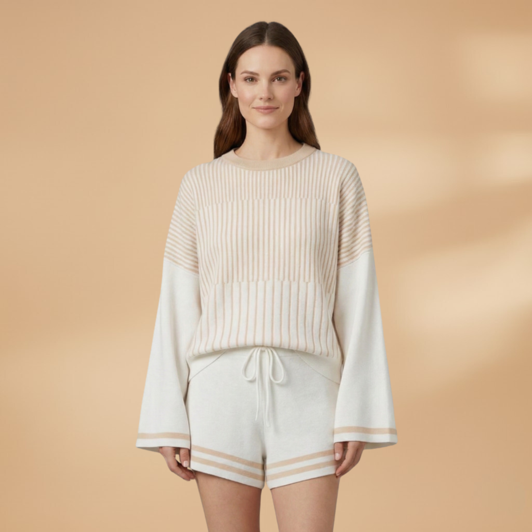Women’s Set with Striped Top and Shorts