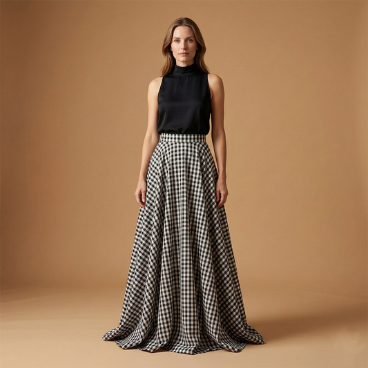 Women’s Skirt with Adjustable Length and Woven Design