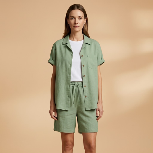 Women’s Summer Set with Short Sleeves and Shorts