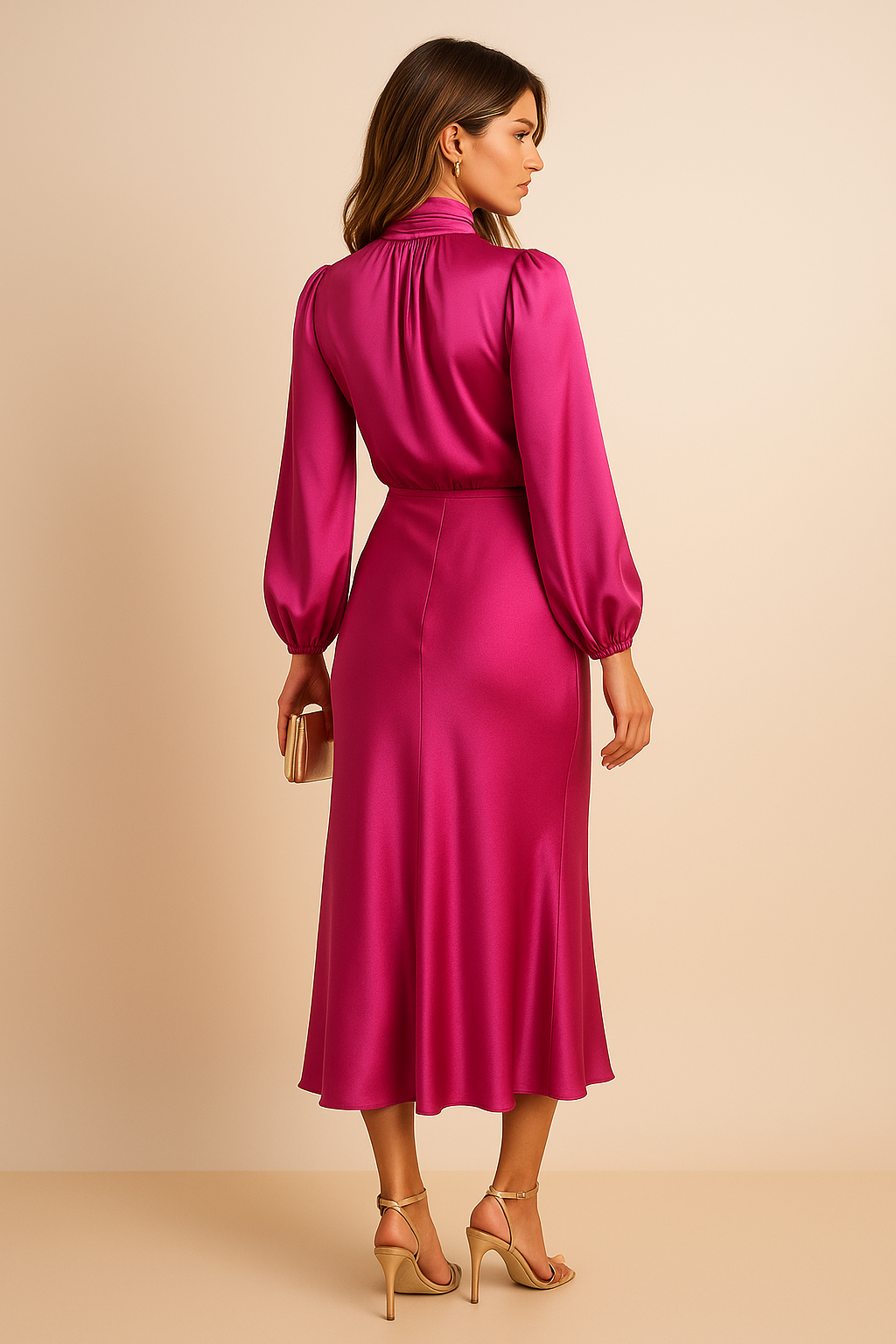 Women’s High Neck Midi Dress Style