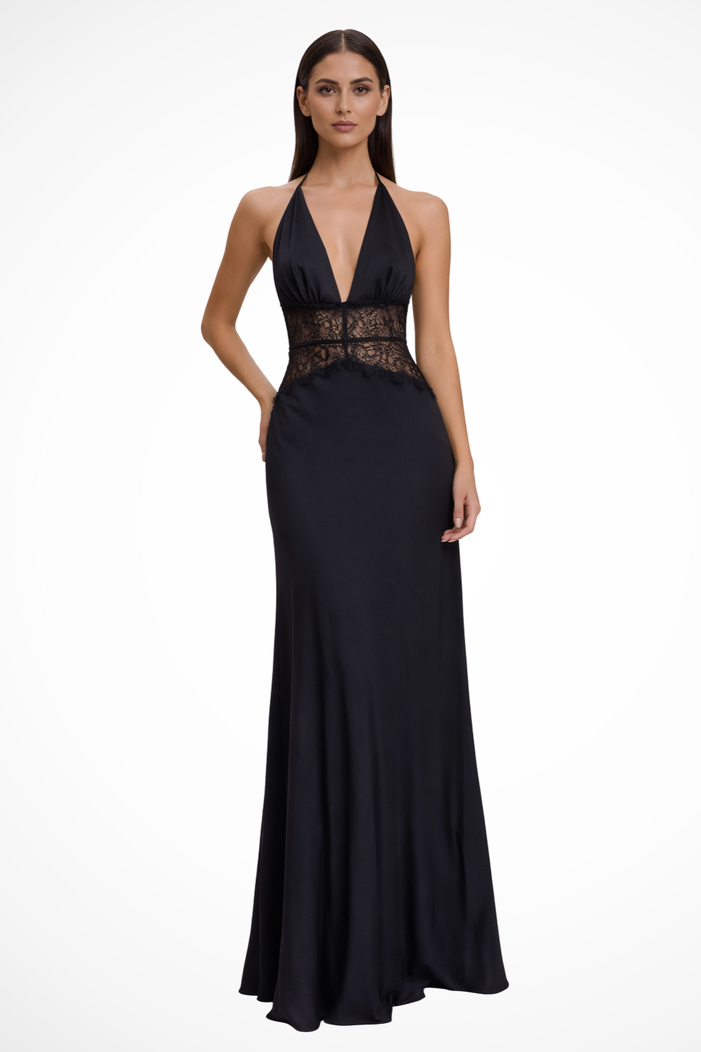 Women Halter Neck Backless Maxi Wedding Guest Dress