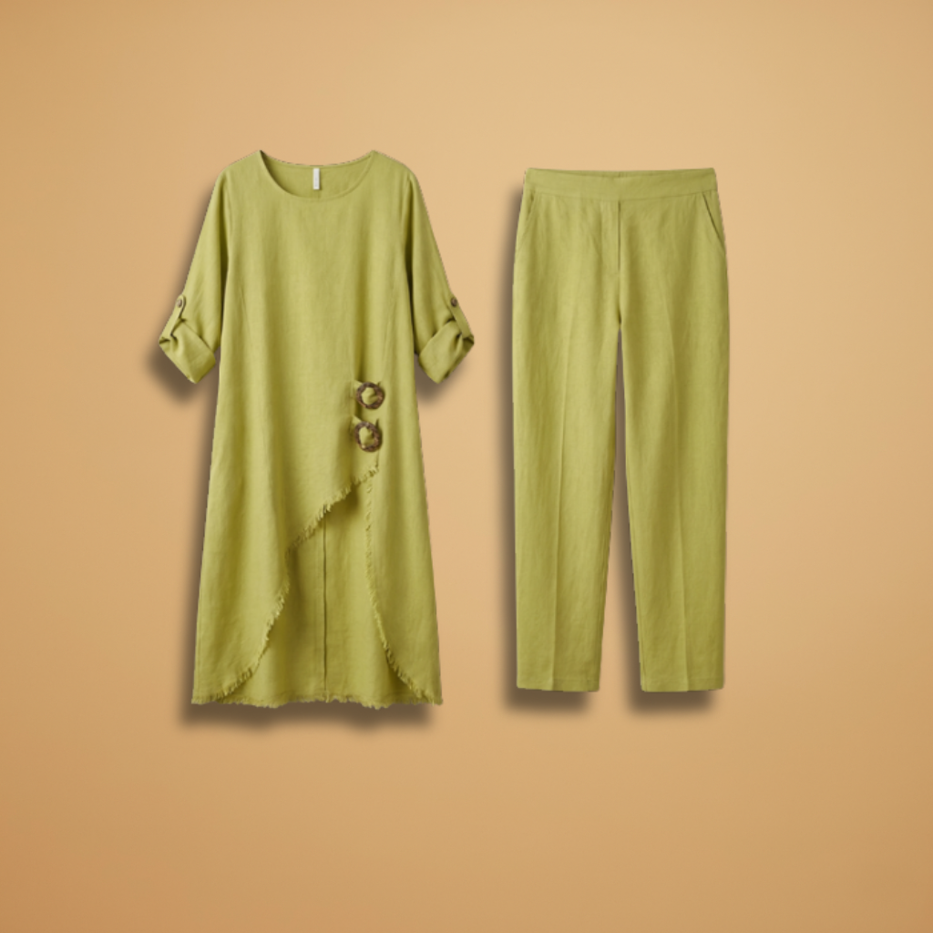 Women's Two-Piece Set with Breathable Fabric and Relaxed Fit