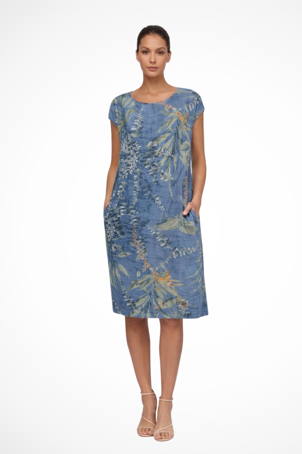 Women Casual Relaxed Fit Summer Dress with Botanical Print