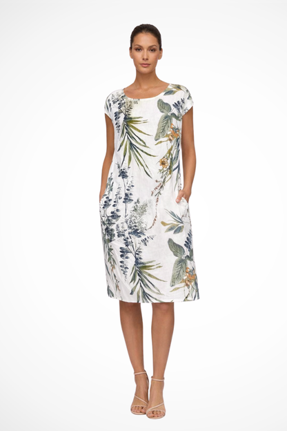 Women Casual Relaxed Fit Summer Dress with Botanical Print