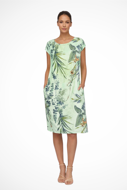 Women Casual Relaxed Fit Summer Dress with Botanical Print