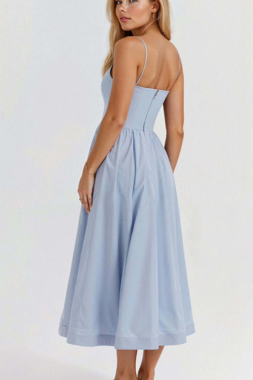 Women Ascot Style A Line Wedding Guest Midi Dress