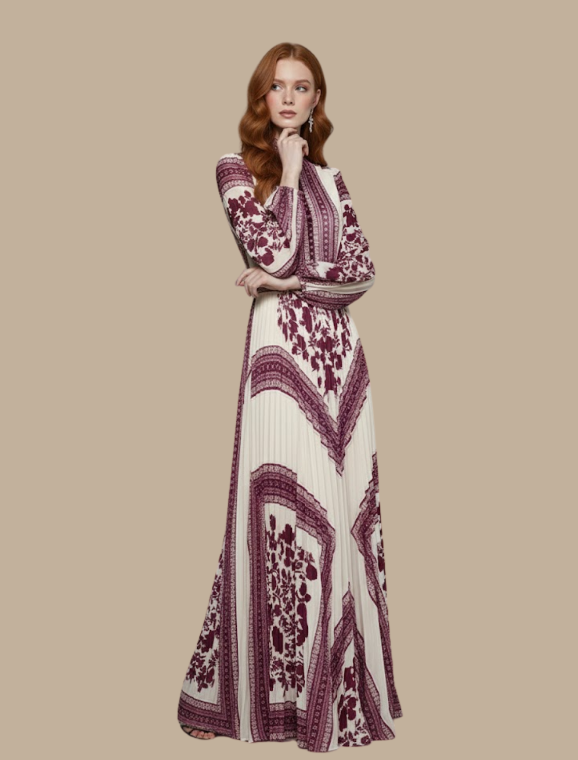 Women’s Pleated Maxi Evening Dress Gown