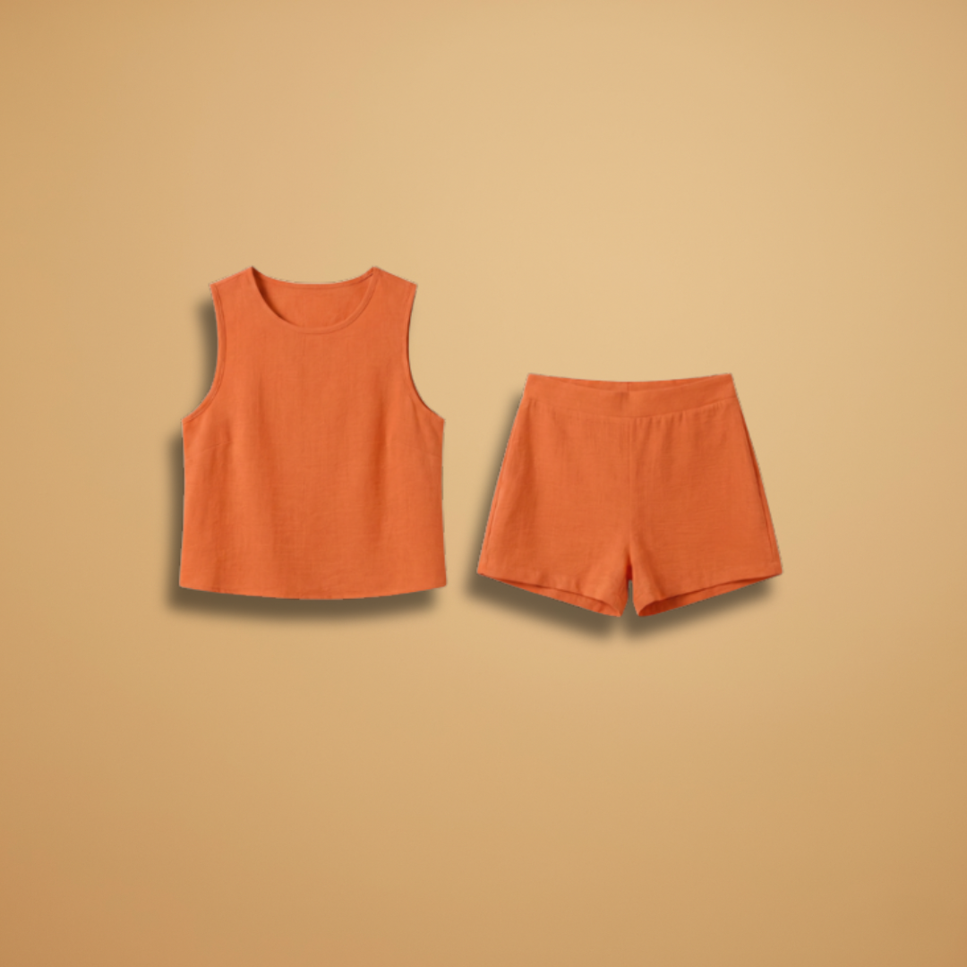 Women’s Summer Set with Short Sleeves and Matching Shorts