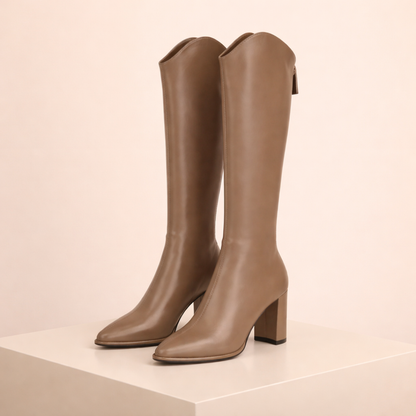 Sylvia | Women’s Knee-High Zip Heeled Boots