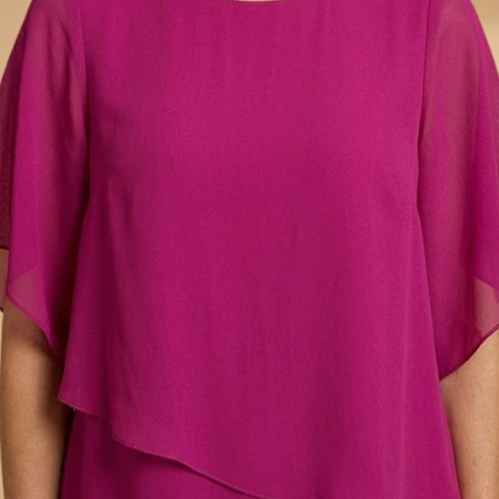 Women’s Double-Layer Set with Asymmetric Hem and Wide-Leg Trousers