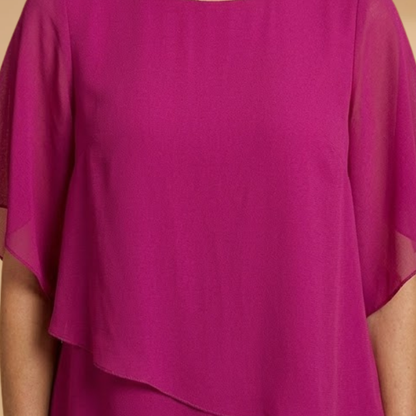 Women’s Double-Layer Set with Asymmetric Hem and Wide-Leg Trousers