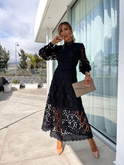 Women Elegant Long Sleeve Party Dress