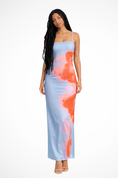 Women Strapless Printed Maxi Beach Dress