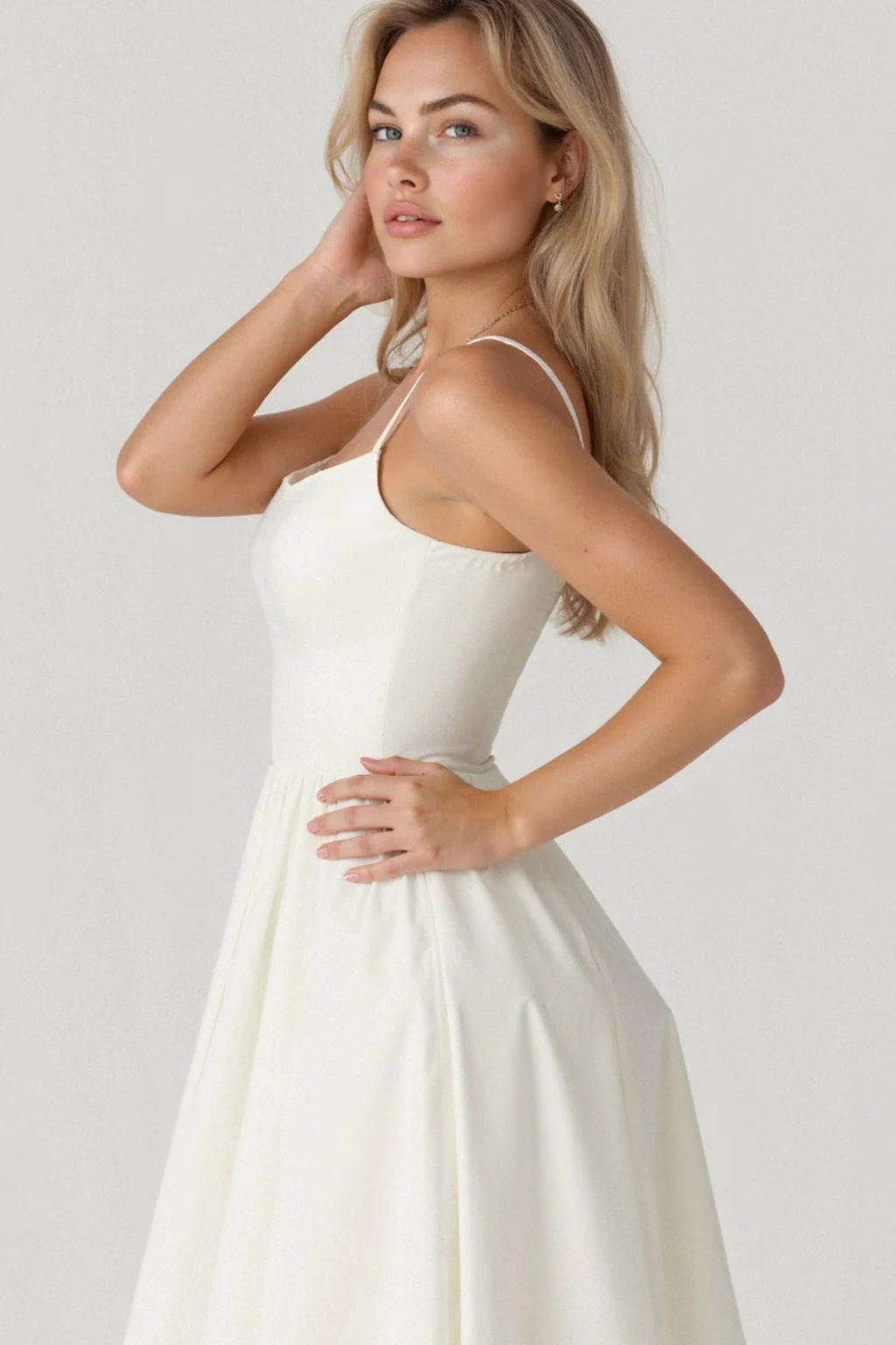 Women Ascot Style A Line Wedding Guest Midi Dress