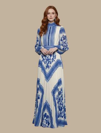 Women’s Pleated Maxi Evening Dress Gown