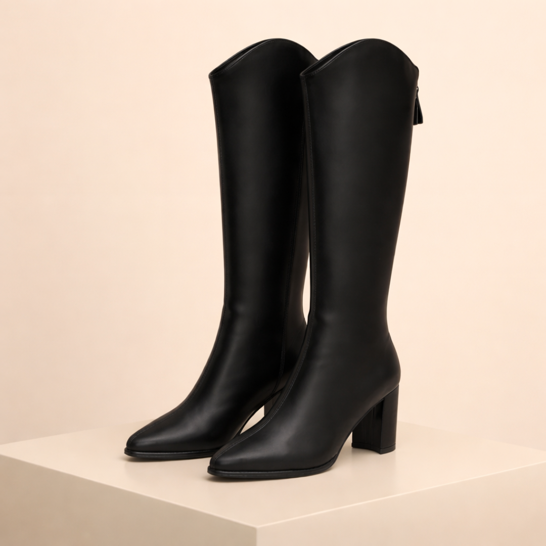 Sylvia | Women’s Knee-High Zip Heeled Boots