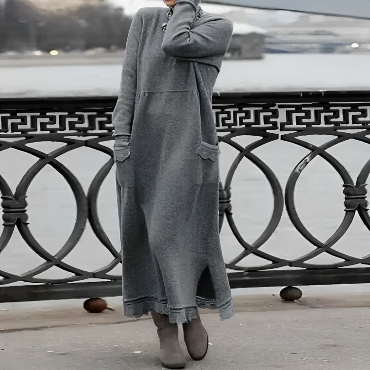 Women's Tummy Control Winter Dress – Flattering Fit, Comfortable Midi Dress