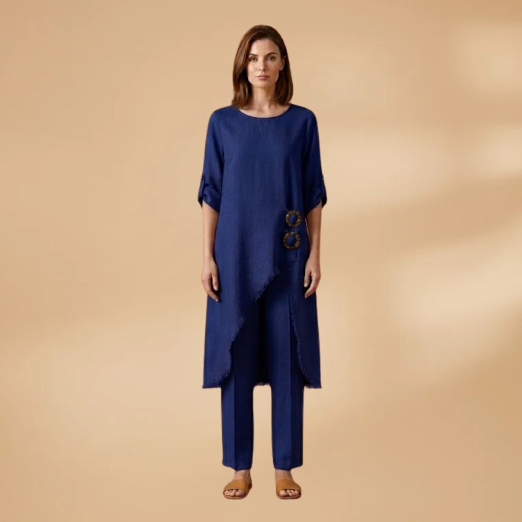 Women's Two-Piece Set with Breathable Fabric and Relaxed Fit