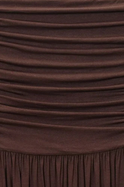 Women’s Strapless Pleated Maxi Summer Dress