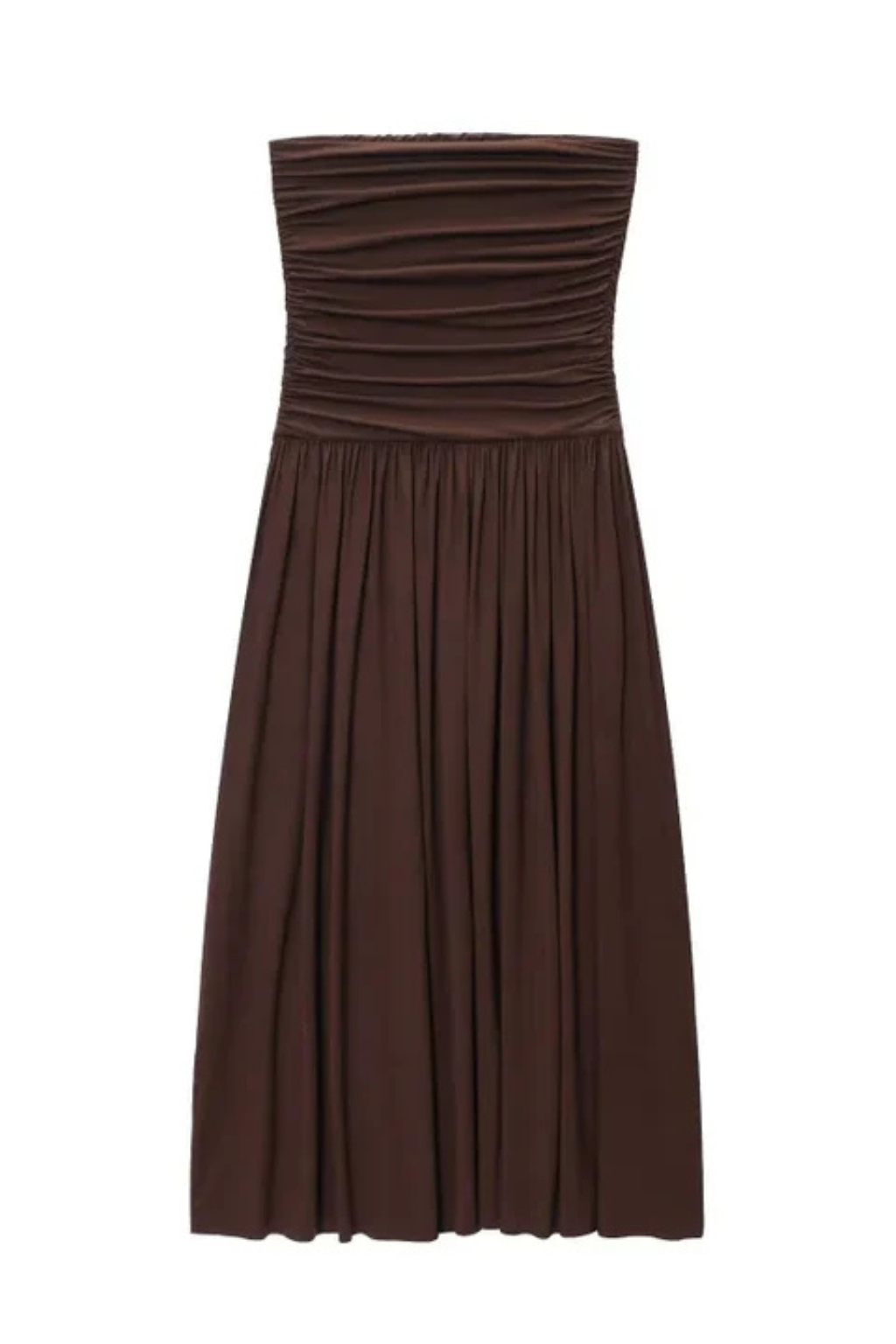 Women’s Strapless Pleated Maxi Summer Dress