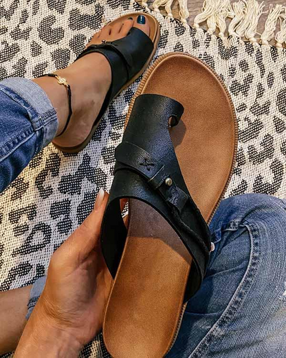 Comfortable and Supportive Open-Toe Sandals with Buckle Design for Women