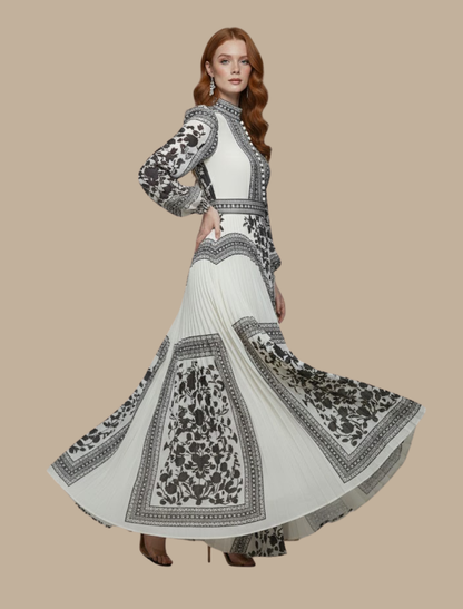 Women’s Pleated Maxi Evening Dress Gown