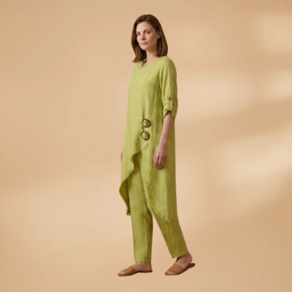 Women's Two-Piece Set with Breathable Fabric and Relaxed Fit