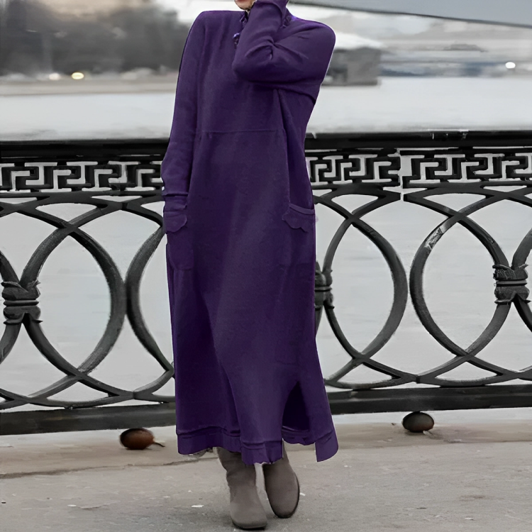 Women's Tummy Control Winter Dress – Flattering Fit, Comfortable Midi Dress