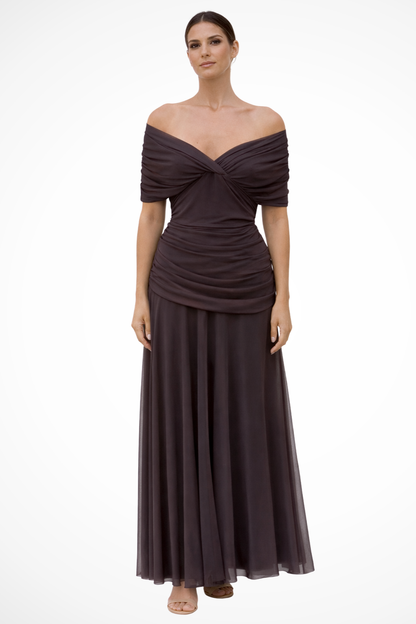 Women Elegant Off-Shoulder Pleated Summer Dress