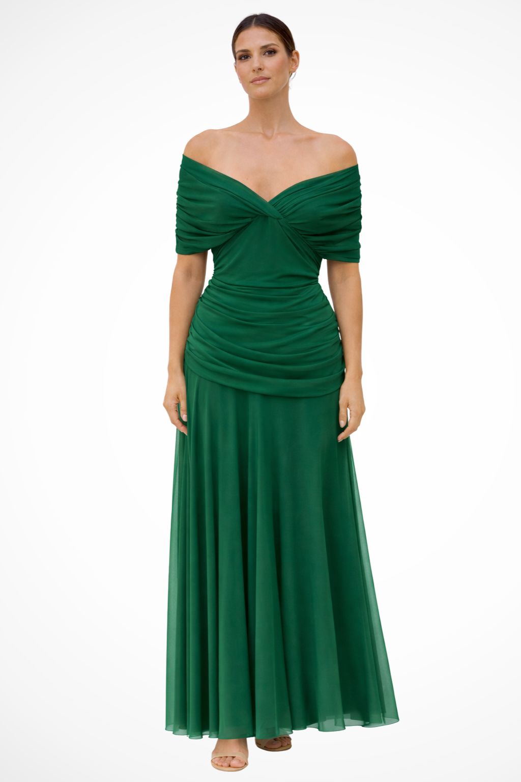 Women Elegant Off-Shoulder Pleated Summer Dress
