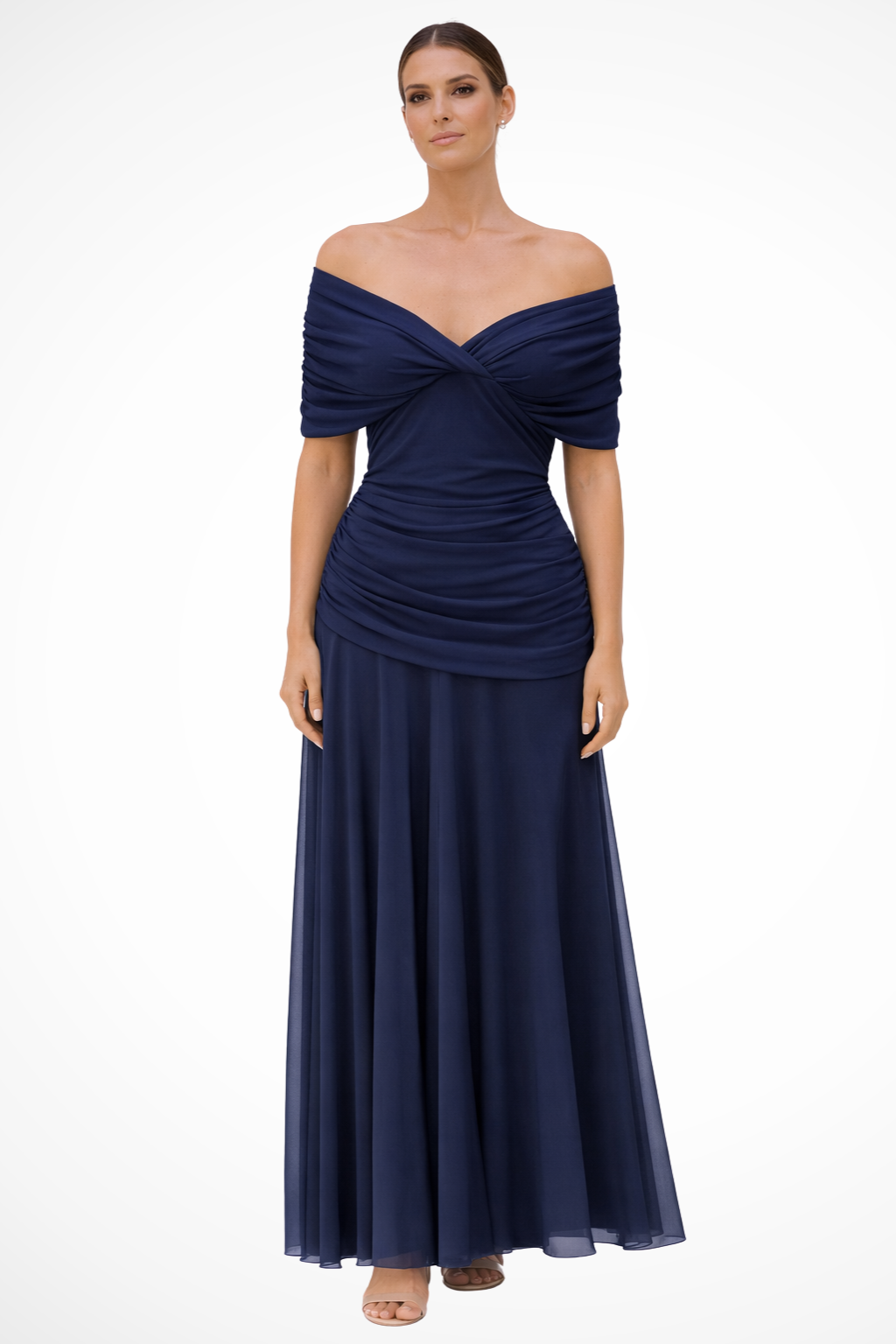 Women Elegant Off-Shoulder Pleated Summer Dress