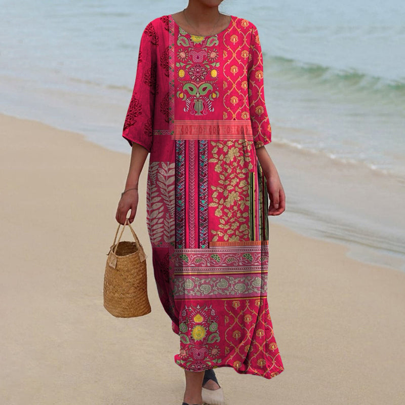 Women Ethnic Bohemian Print Maxi Dress