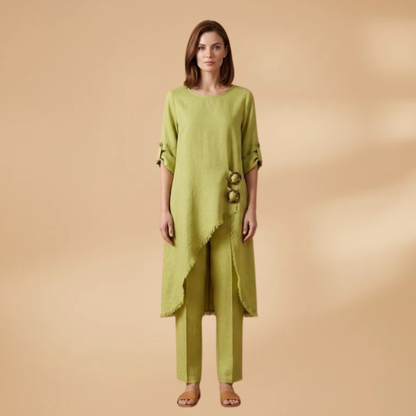 Women's Two-Piece Set with Breathable Fabric and Relaxed Fit