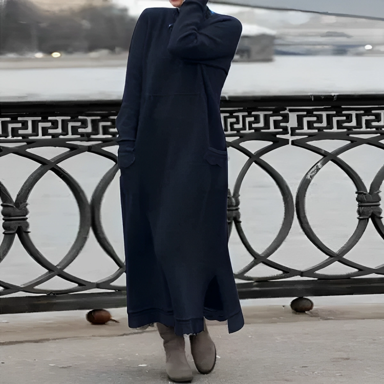 Women's Tummy Control Winter Dress – Flattering Fit, Comfortable Midi Dress