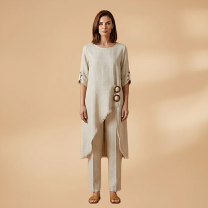 Women's Two-Piece Set with Breathable Fabric and Relaxed Fit