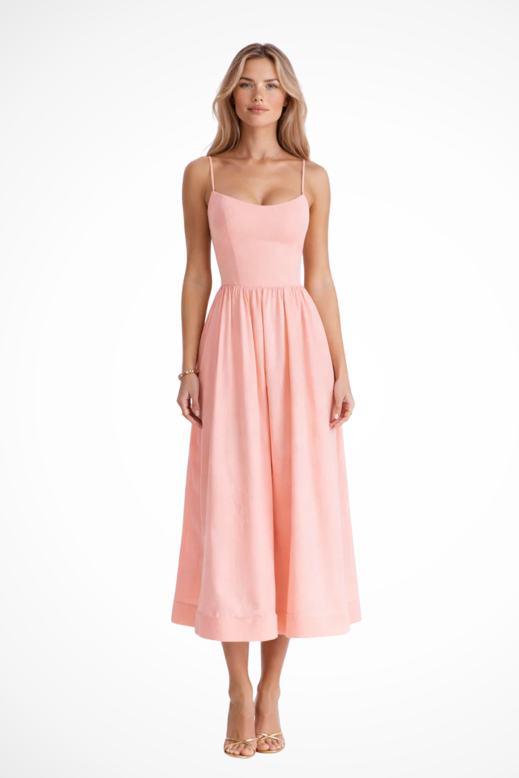 Women Ascot Style A Line Wedding Guest Midi Dress