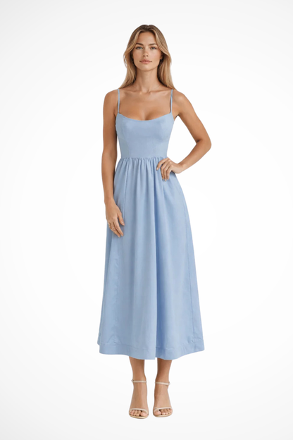 Women Ascot Style A Line Wedding Guest Midi Dress