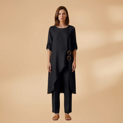 Women's Two-Piece Set with Breathable Fabric and Relaxed Fit