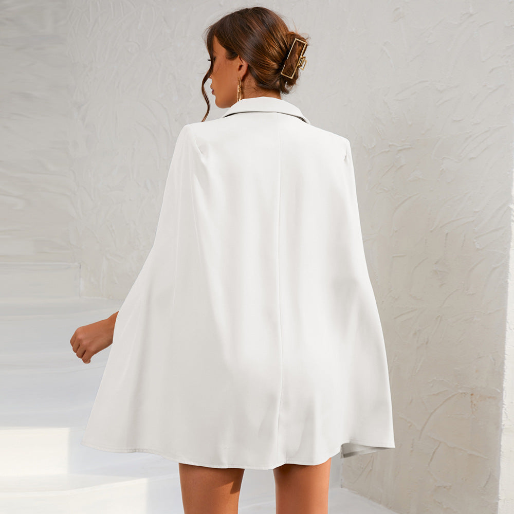 Women’s Cape Blazer Mini Dress Gold Buttons