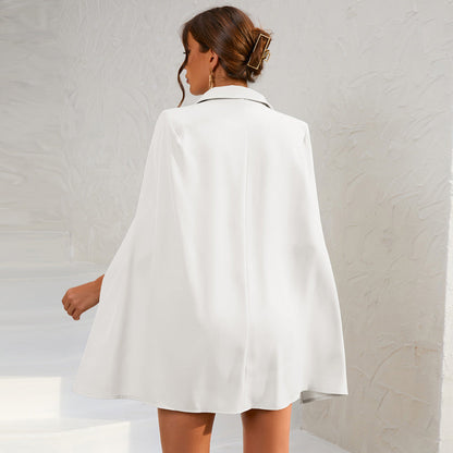 Women’s Cape Blazer Mini Dress Gold Buttons