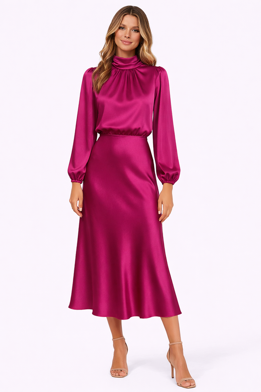 Women’s High Neck Midi Dress Style