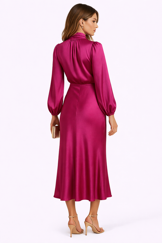 Women’s High Neck Midi Dress Style