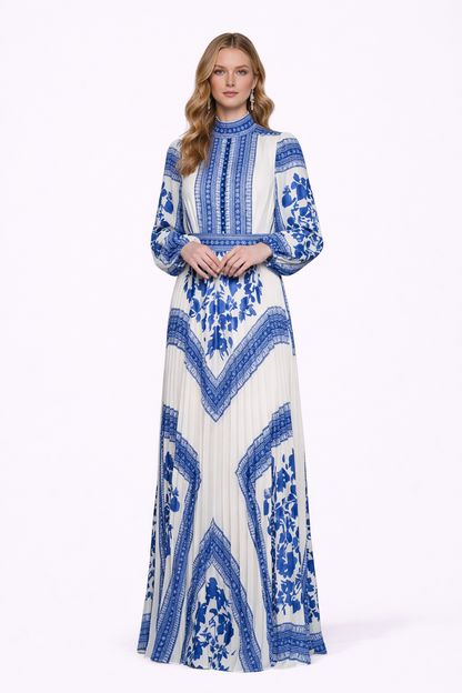 Women’s Pleated Maxi Evening Dress Gown