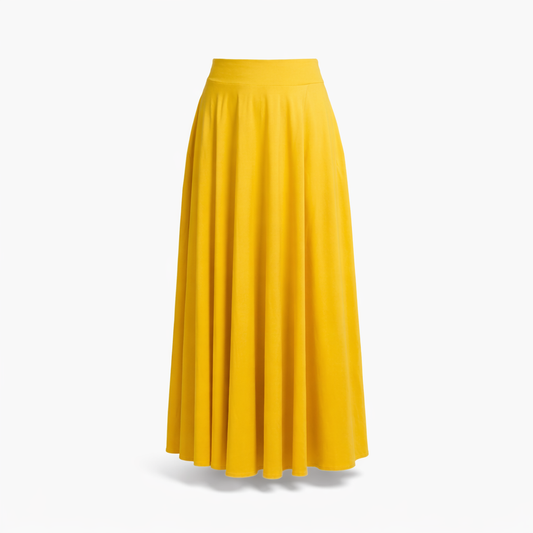 Women’s Maxi Skirt with High Waistband and A-line Design