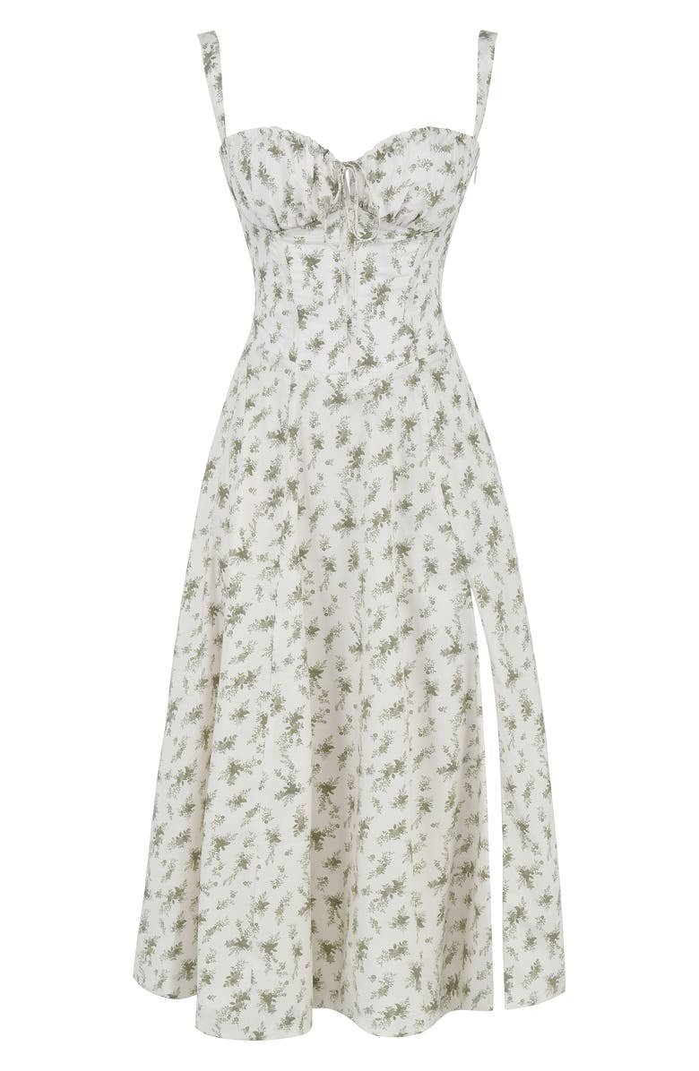 Women’s Corset Midi Dress Flowing Skirt