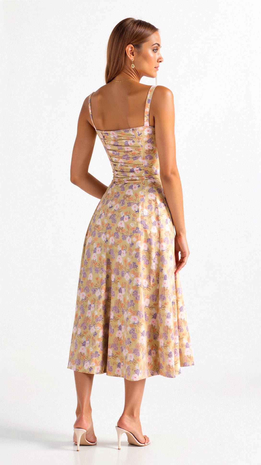 Women’s Corset Midi Dress Flowing Skirt